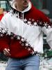 Hoodie Mens Graphic Sweatshirt Pullover Red Hooded Prints Snowflake