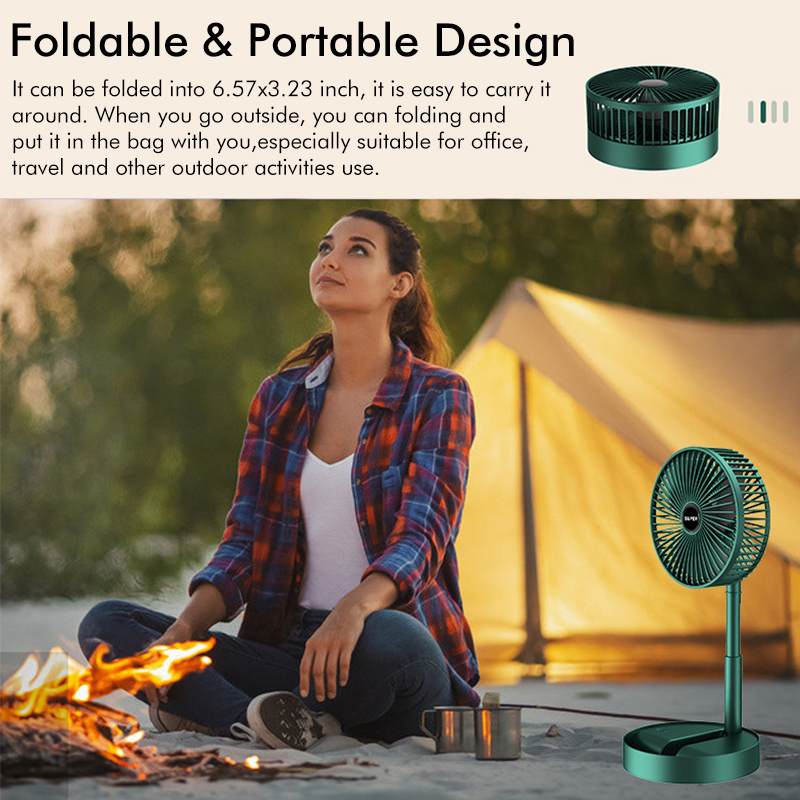 Мини-складной телескопический вентилятор USB перезаряжаемый напольный вентилятор для студенческого общежития, дома, на открытом воздухе, для кемпинга, офиса, небольшой настольный вентилятор
