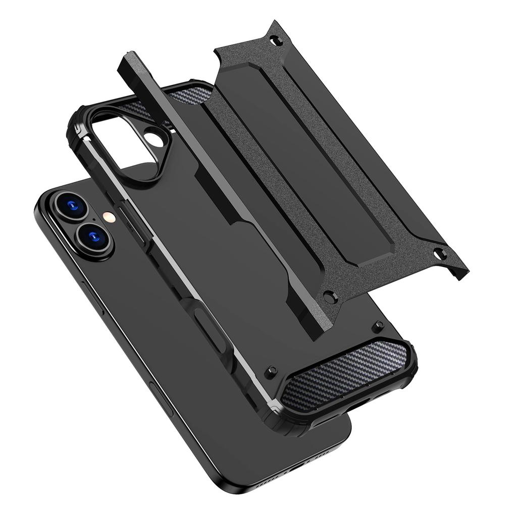 Etui Hybrid Armor pancerne na iPhone 16 Plus - czarne