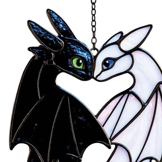 Dragon Acrylic Suncatcher Dragon Themed Stained Glass Window Wall Hanging Ornaments for Halloween Christmas Home Decor