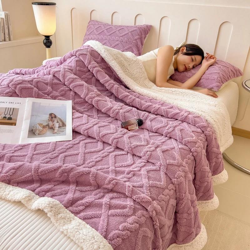 Шерпа Утяжеленное Одеяло Мягкое Теплое и Утолщенное Успокаивающее Одеяло для Дивана Автомобильное Одеяло Офисный Шарф для Обед Под Одеяло с Кондиционером Подарок