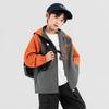 Boys' Outdoor Three-Color Splice Hooded Softshell Jacket