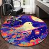 1pc Ghost with Lantern Round Carpet Anime Design, Office Chair Mat, Non Slip Rug, Festival Gift, Decor, Home Office, Living Room, Bedroom