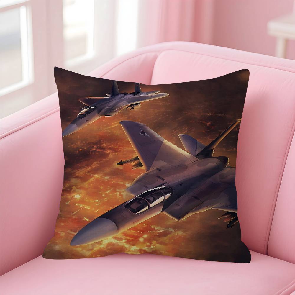 MMilitary Aircraft Fighter Enthusiasts Stitch Lucky Dragon Pillow Cover Sofa Cushion Cover Home Room Decoration Children Gift