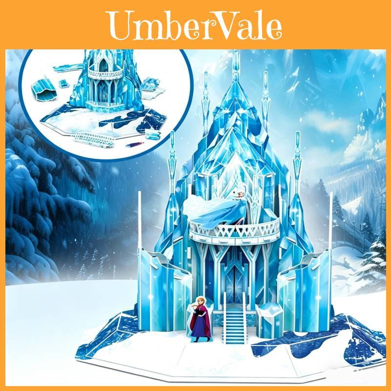 Disney Elsa Ice Palace 3d Puzzle With Paper Construction For Children
