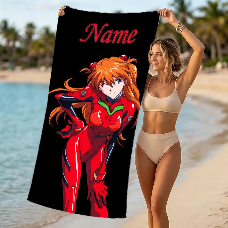 Customizable personalized beach towels Asuka Langley Soryu themed designs.Suitable for the beach, yoga, sports;ideal as beach accessories