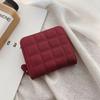 Women Fashion Small Zipper Wallet with Coin Purse PU Leather Plaid Purses Ladies Cute Mini Korean Style Small Card Pack New