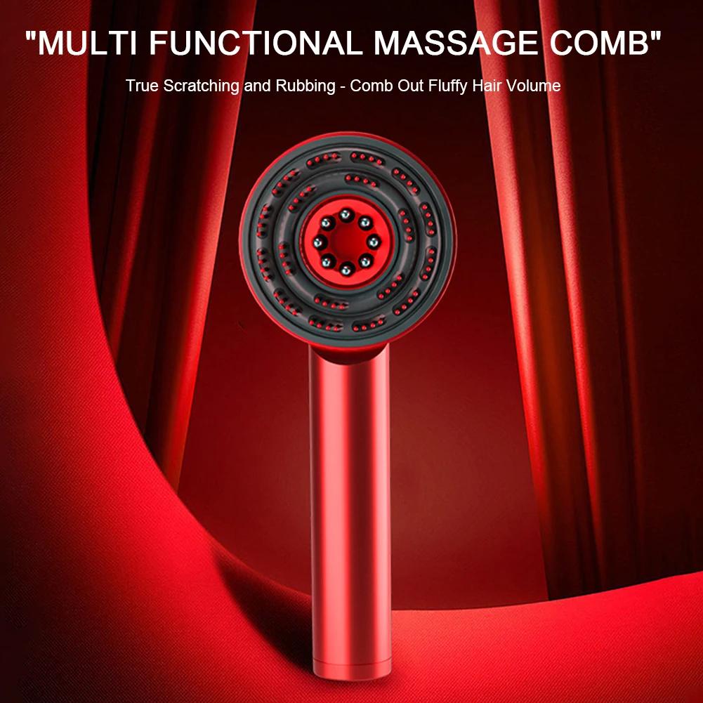 Electric Vibration Massage Comb Red Light Hair Follicle Comb Scalp Oil Liquid Applicator Head Massager Hair Growth Anti Loss