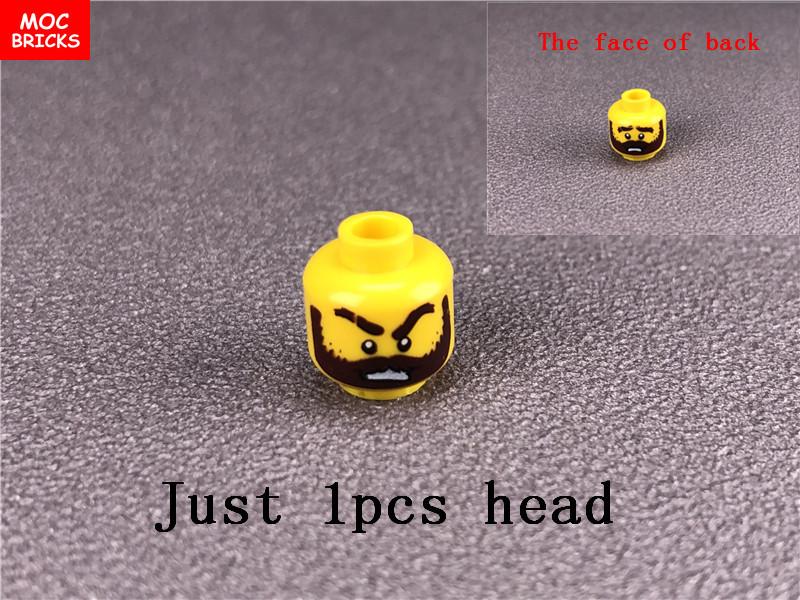 Нетоксичные 10 шт./лот Фигурки Moc Bricks Голова Двустороннее Выражение Лица DIY Мини-Куклы Образовательные Строительные Блоки Игрушки Для Детей Подарки