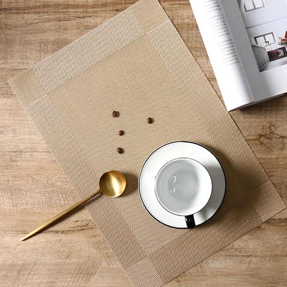 6pcs Non Slip Dining Table Mat Waterproof Bowl Pad Durable Washable Party Placemat  Banquet