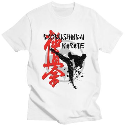 Мужские футболки Kyokushi Karate на заказ, с коротким рукавом, хлопковые, классические, для отдыха, боевых искусств, свободного кроя