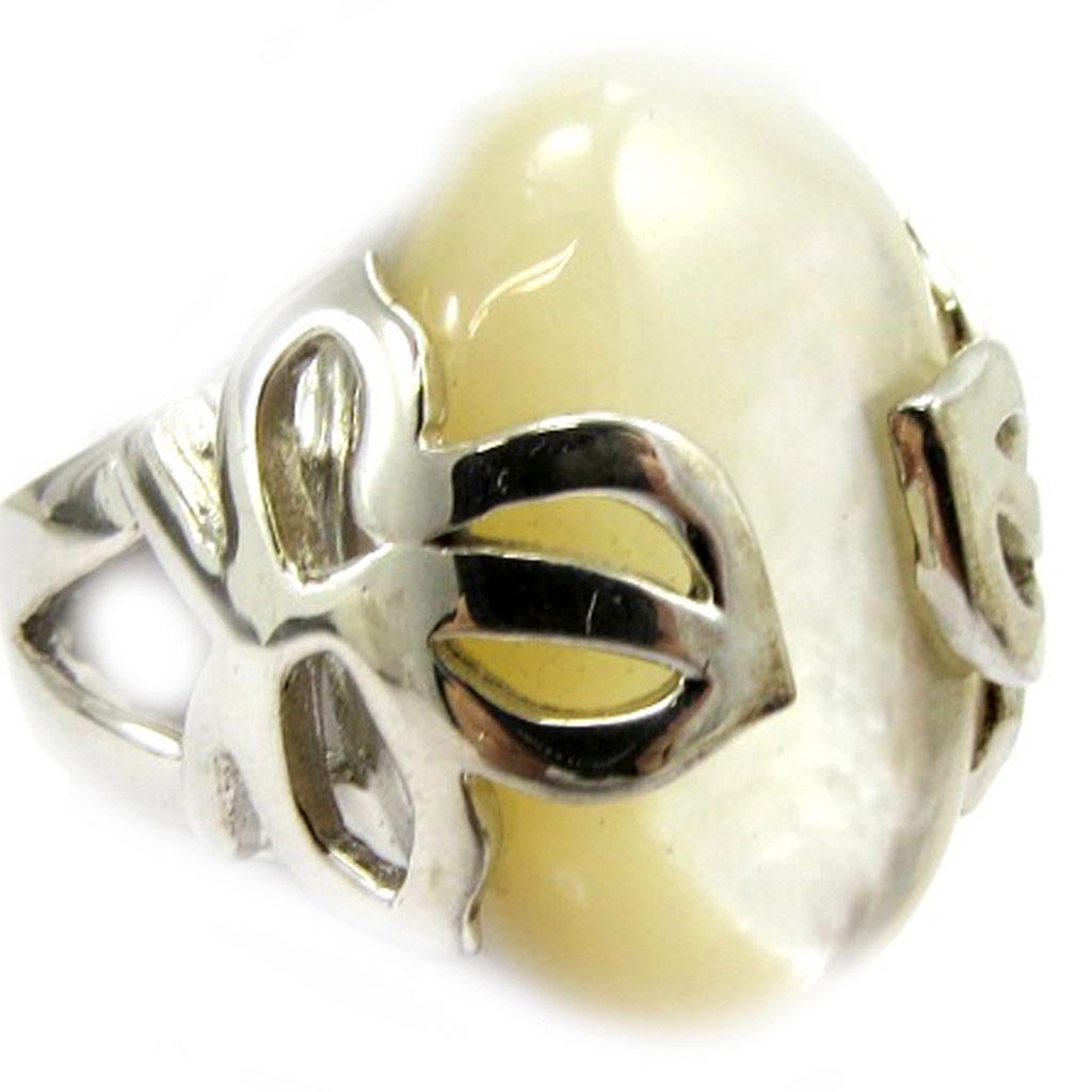 Silver 'Oracle' Mother of Pearl Ring