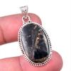 Натуральная черная медная бирюза 925 пробы стерлинговое серебро подарок кулон 1,50" y4c59