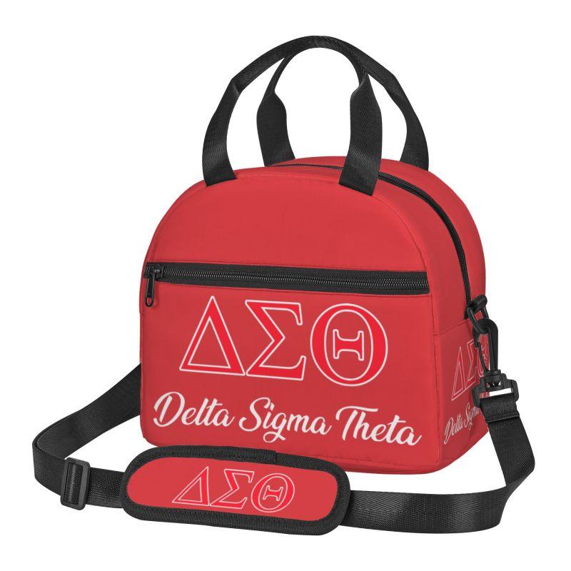 Delta Sigma Theta Sorority Insulated Lunch Bag Women Resuable Thermal Cooler Bento Tote Bag for Work Travel Picnic