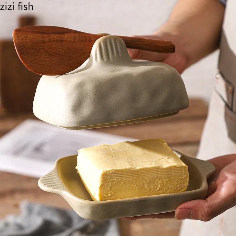 Специальная масленка для кухни Керамическая тарелка для масла с крышкой Тарелка для хлеба Обеденные тарелки Десертная миска Сырница Тарелки для фруктов Поднос