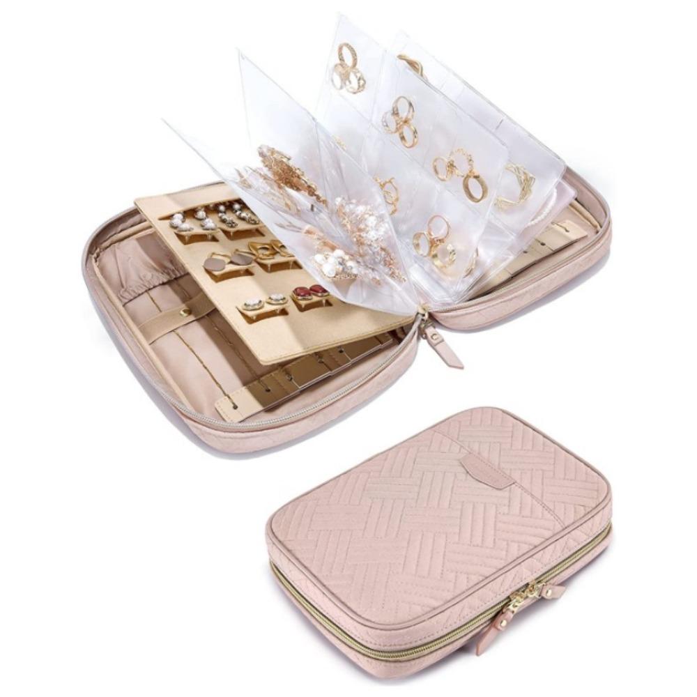 Solid Color Jewellery Storage Bag with  Zipper Storage Case New Jewellery Box  Travel