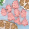 8Pcs 3D Christmas Cookie Cutters Biscuit Mold Santa Snowman Tree Elk Cookie Mould Stamp Xmas New Year Party Decor Baking Tools