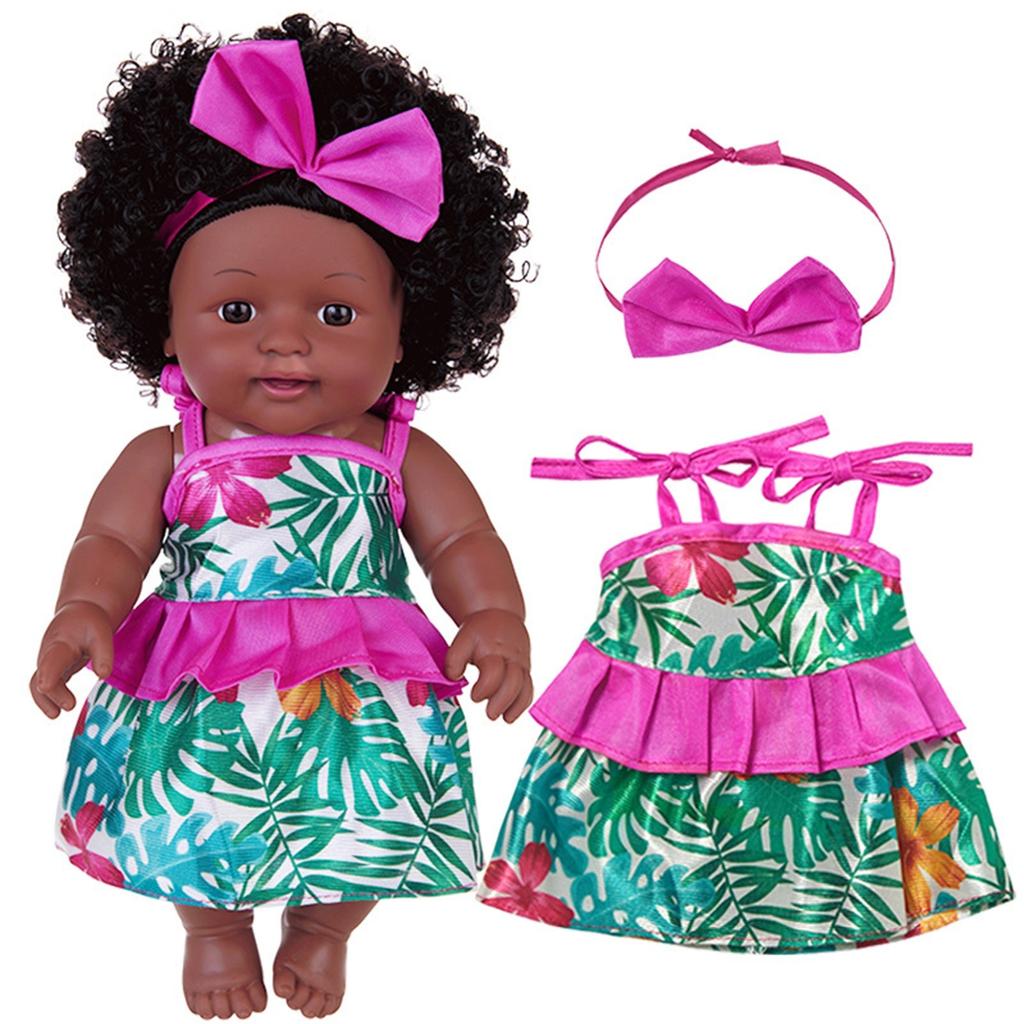 African American Reborn Doll Simulation Black Full Enamel Baby Doll Girl Toys Lifelike Play Dolls Fun Kids Toy Children Gifts