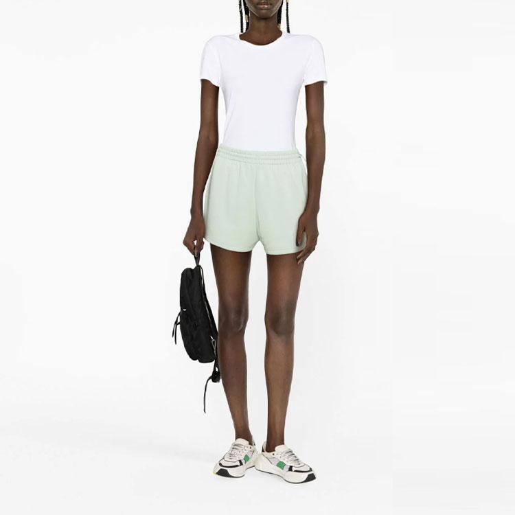 Moncler SS23 Logo Print Elastic Waist Straight Leg Shorts Women shorts Green I10938H00019899TR80B