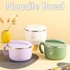 Large-capacity Noodle Bowl 304 Stainless Steel Soup Bowls with Lid School Office Insulation Bowls Heat Resistant Food Container
