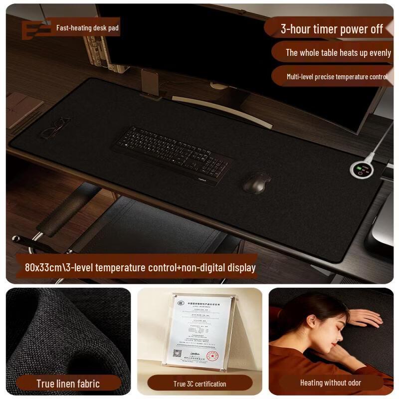 Heated Cotton Linen Desk Mat
