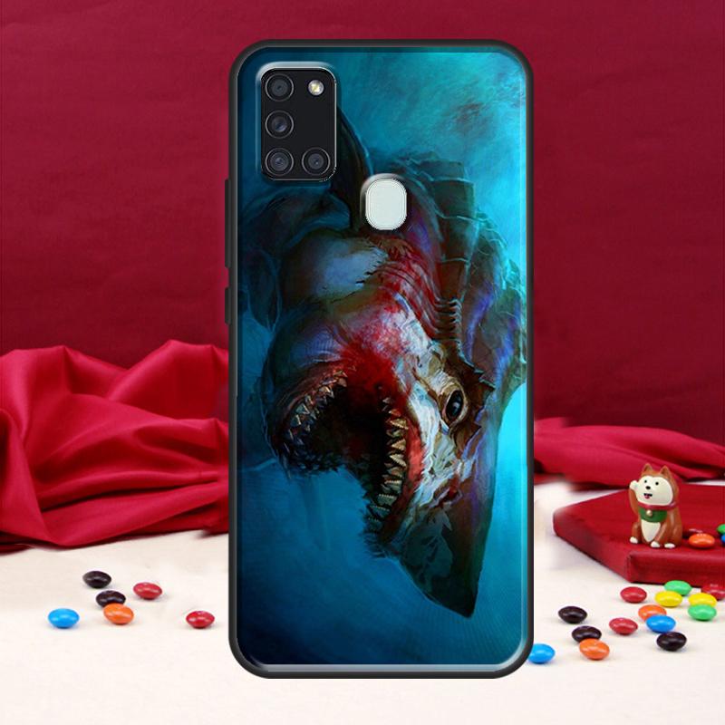 Чехол с изображением свирепой акулы для Samsung Galaxy A34 A54 A14 A12 A52 A22 A32 A42 A72 A13 A33 A53 A50 A51 A71, чехол