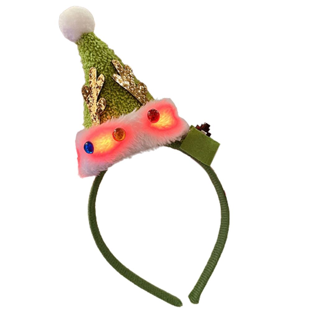 Светодиодный светящийся рождественский ободок для волос для всех возрастов, ободок для волос для новогодней вечеринки, праздничные аксессуары для вечеринки, праздничные украшения для волос