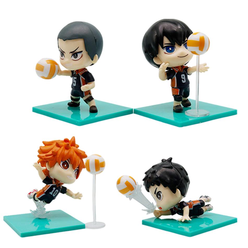 8 Pcs Haikyuu Multi-character Figures Cute Anime Desktop Decor Collectible Model Toys Children's Gifts Support