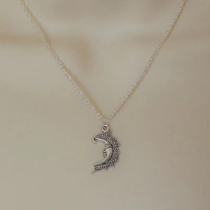 New Silver Color Sun And Moon Necklaces Chain Pair Of Celestial Best Friends Gift For Friend Long Necklaces Pendants Men Women
