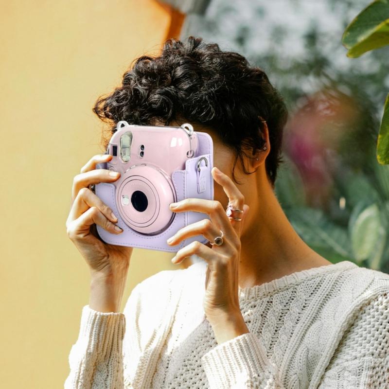 Мягкая сумка-чехол для камеры из ПУ-кожи с плечевым ремнем для камеры Instax Mini12