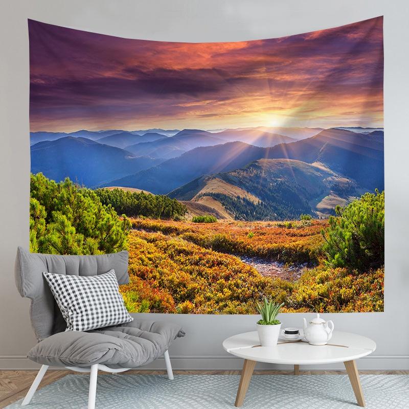 Digital Heat Transfer Tongjiamu Tapestry With Polyester Fiber Material For Home And Commercial Use