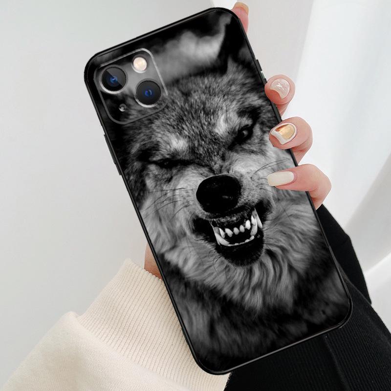 Чехол для телефона с изображением воющего волка для iPhone 17 Pro Max 14 13 12 11 15 16 Pro Max mini 15 16 Plus 16e 17 Air Cover