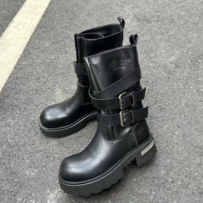 Женские ботинки Мартин новые с ремешком и пряжкой, ретро, локомотивные, на платформе, ботинки рыцаря женские