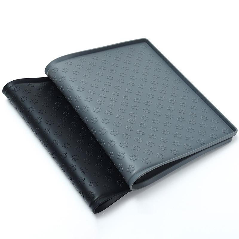 Large Non-Slip Silicone Pet Feeding Mat - Easy to Clean, Foldable, Waterproof Cat & Dog Paw Pad