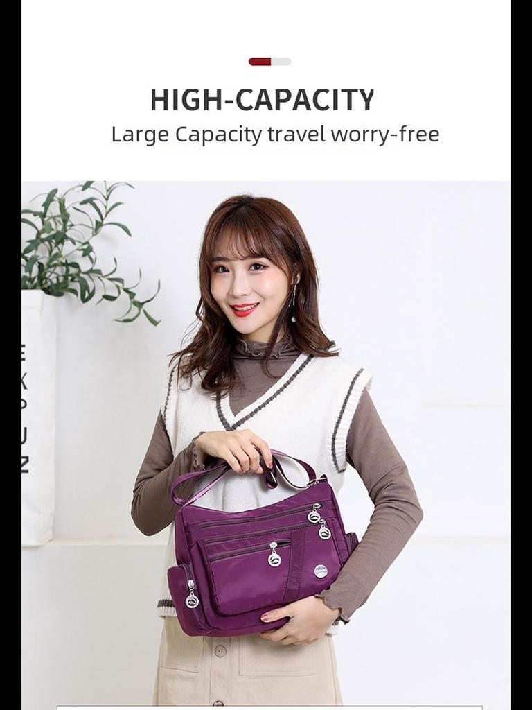 Женская водонепроницаемая сумка из нейлонового холста через плечо и через плечо - в японском и корейском стиле для повседневного использования