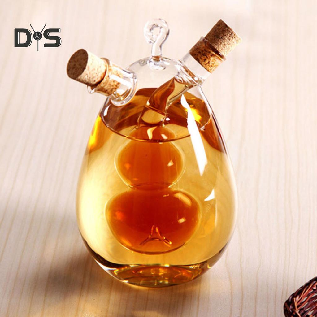 Стеклянные бутылки для приправ с защитой от утечек масла, двойные пробки для носика для приготовления пищи