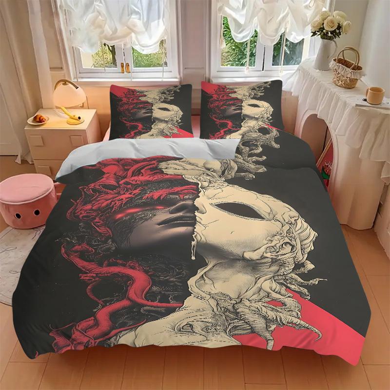 3pcs bedding set Figure Artistic Includes 1 Comforter + 2 Pillowcases, Without Pillow Inserts, Soft Comfortable, Lightweight Breathable, Pri