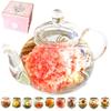 Подарочный набор чая Limteh (10 Цветочных чаев из гвоздики + Стеклянный заварочный чайник + Роскошная двухъярусная коробка) - Элегантный набор китайского чая и авторского чая. Идеально подходит как Ги