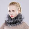 Новый шарф из натурального лисьего меха, меховые повязки на голову, женские зимние кольца, шарфы из лисьего меха, роскошные утеплители для шеи, хорошие эластичные глушители из 100% натурального меха