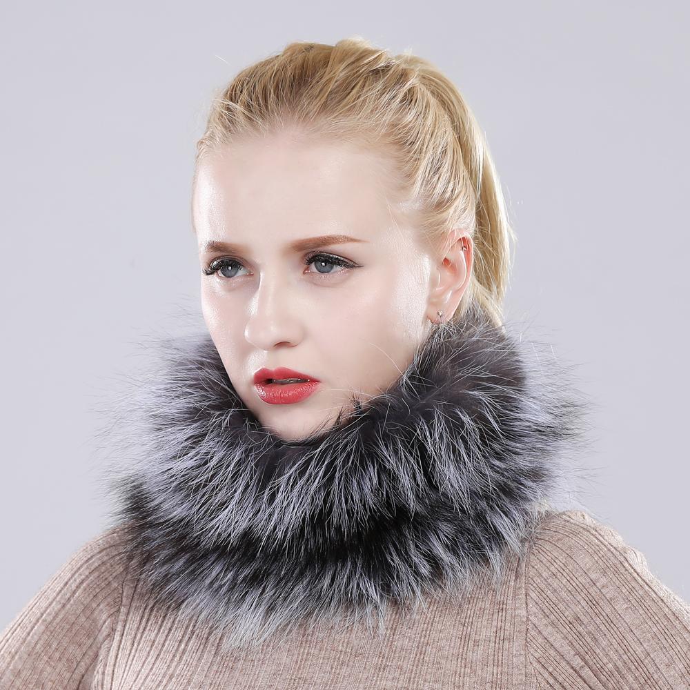 Новый шарф из натурального лисьего меха, меховые повязки на голову, женские зимние кольца, шарфы из лисьего меха, роскошные утеплители для шеи, хорошие эластичные глушители из 100% натурального меха