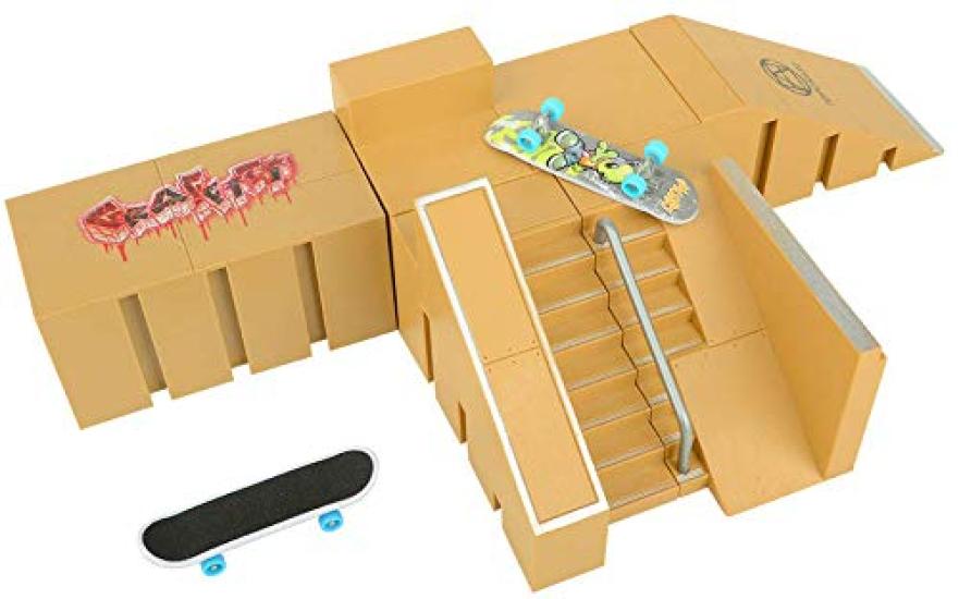 HC фанат Фингерскейт Скейтпарк Набор 5 частей C Красный он расставляет секции фингерборды [Делай круто, свободно] Рейлы, бэнки, рампы, стиры, кривые, рампейдж,