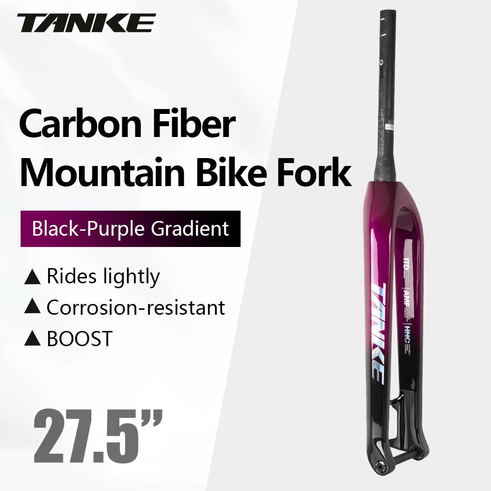 TANKE Хардтейл вилка для горного велосипеда Suspension carbon fiber 26/27.5/29 дюймов Универсальная вилка для горного велосипеда Прямой конус 28.6мм Boost T800
