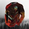 3D Printing O-Neck Long Sleeves Plus Size T-shirt Men's Clothing Retro Men's Long Sleeve T-shirt Skull Long T-shirt Men's Street