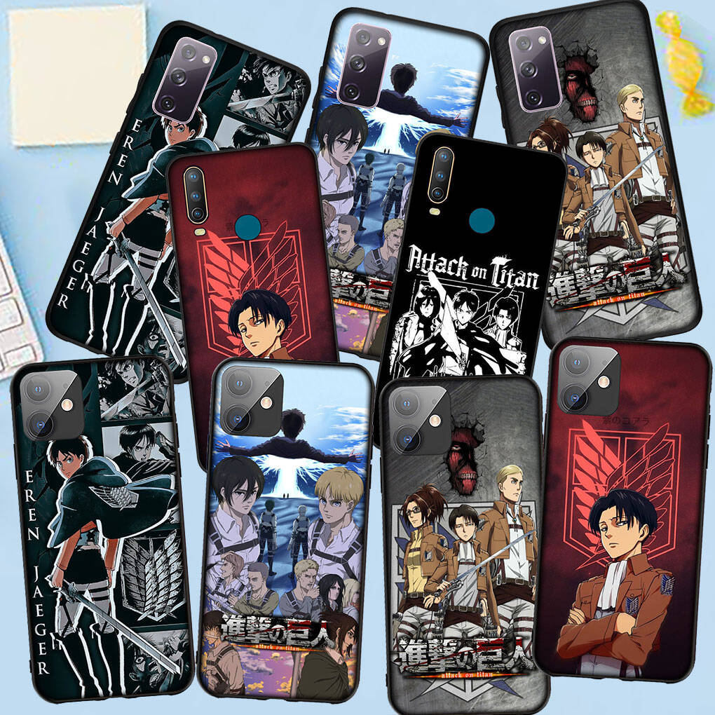 Чехол для телефона Samsung Galaxy S25 S23 S22 S24 Ultra FE A05 A06 A15 A16 A36 A37 A35 A54 A55 A56 A57 A25 A26 A53 Атака Титанов Эрен Йегер Аниме Чехол