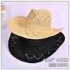 Summer Sunscreen Seaside Beach Hat Women's Hollow Sunshade Hand-woven Straw Hat Retro Western Cowboy Hat