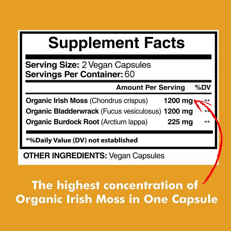 Irish Seaweed Bladder Capsules, thyroid support, digestive health, gluten-free, vegan, suitable for adults.