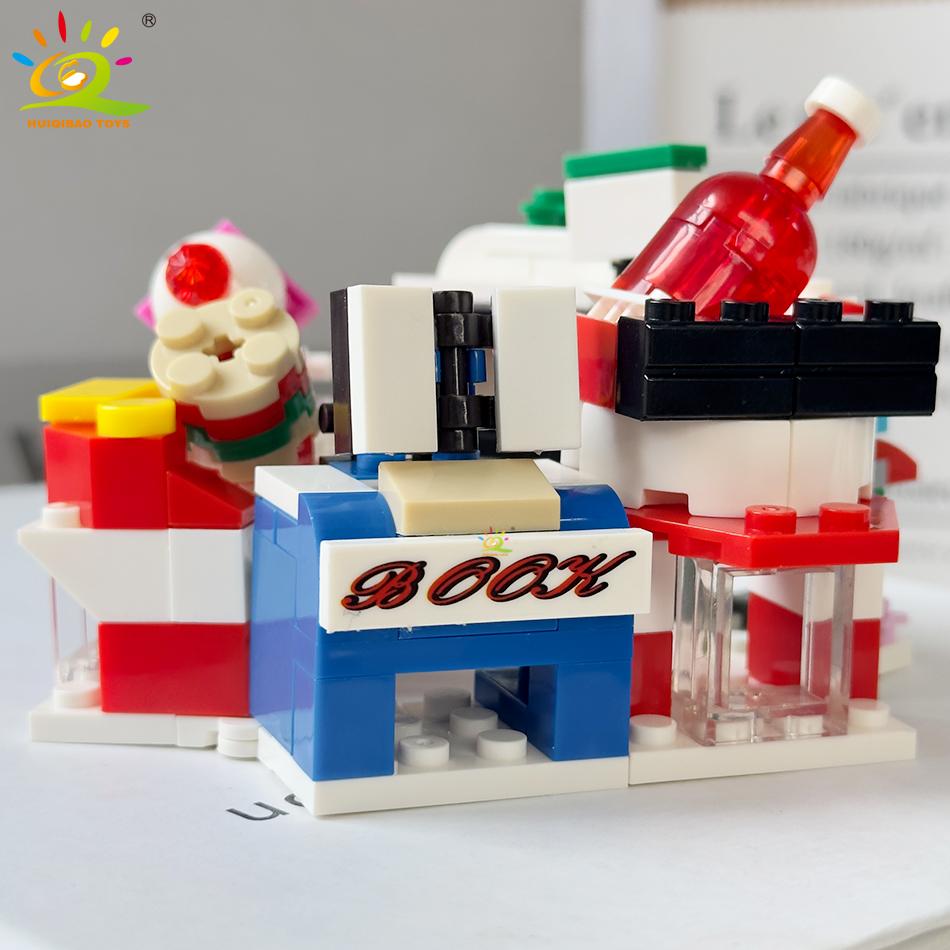 Moc Architecture Street View Building Blocks Food Store Restaurant Room Children City Construction Brick Toy Set Gift