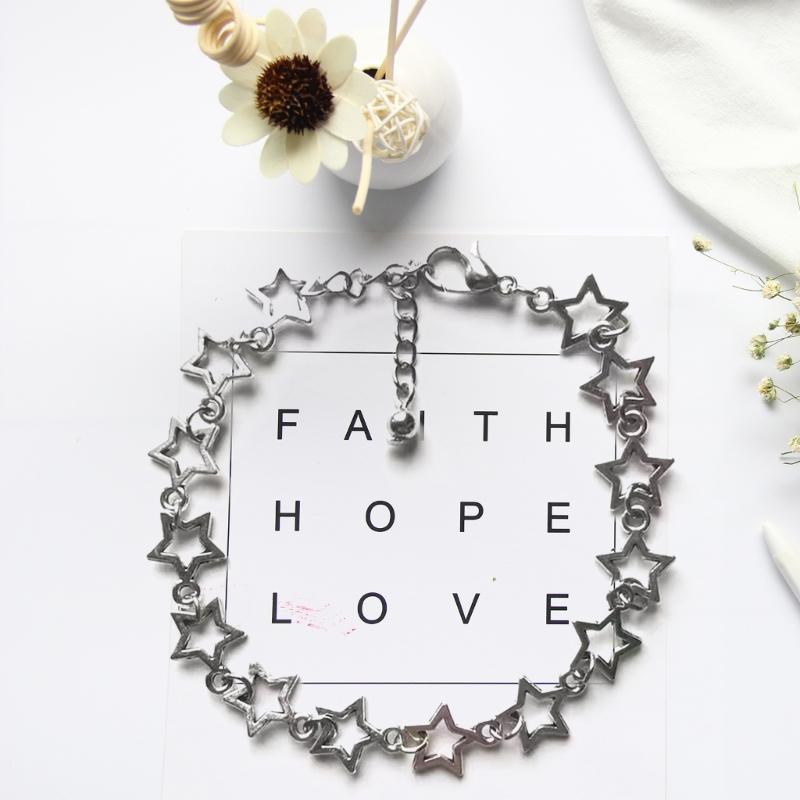 Винтажный блестящий браслет из сплава в виде пентаграммы для женщин, милый эстетичный браслет-шарм, модная бижутерия в стиле харадзюку