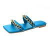 Chain Women Flats Slippers Designer Sandals New Square Toe Shoes Slingback Ladies Slides Summer Casual Women Flip -Flops