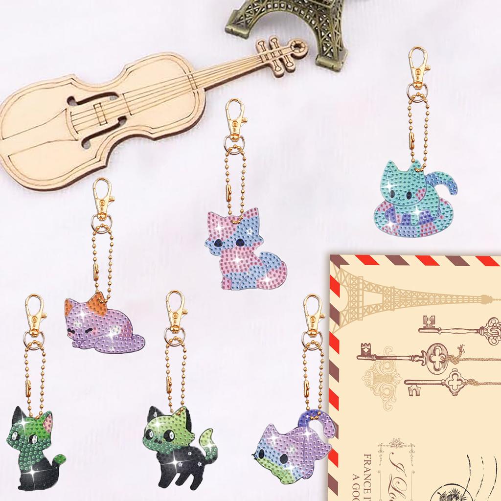 8 шт./набор DIY акриловый брелок для алмазной живописи/подвеска для сумки двухсторонний с рисунком коровы/цветного кота/петуха